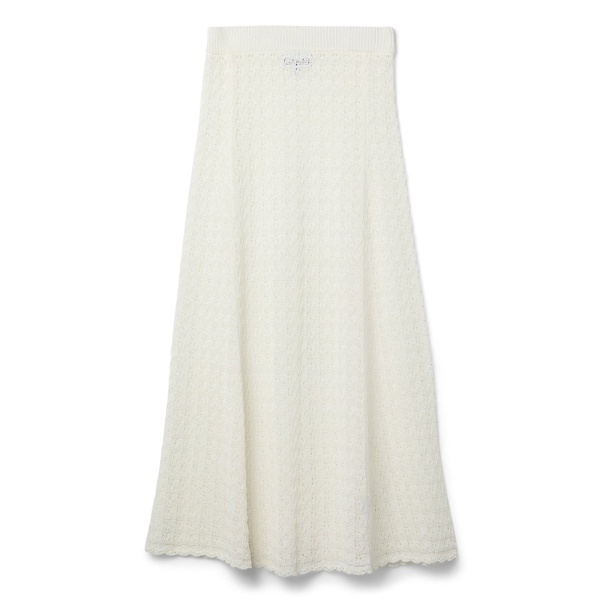 GANNI Shiny Pointelle Long Skirt (Egret)