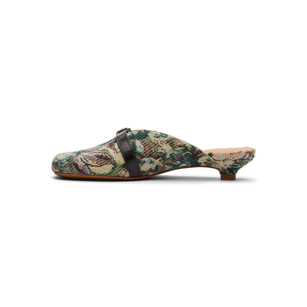 GANNI Sue Heeled Mules Tapestry (Jadeite)